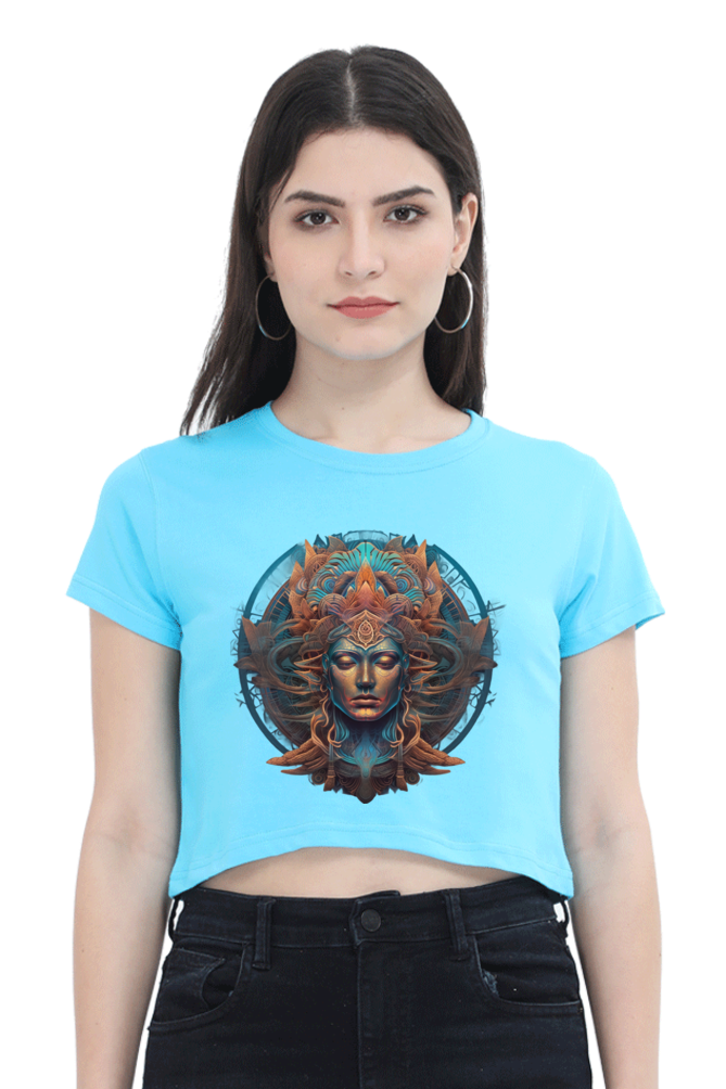 Meditation - Female Crop Top SkyBlue