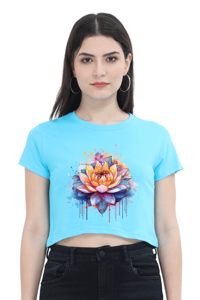 Lotus - Female Crop Top SkyBlue