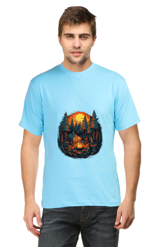 Cozy Campfire - Mens Classic Tshirts SkyBlue