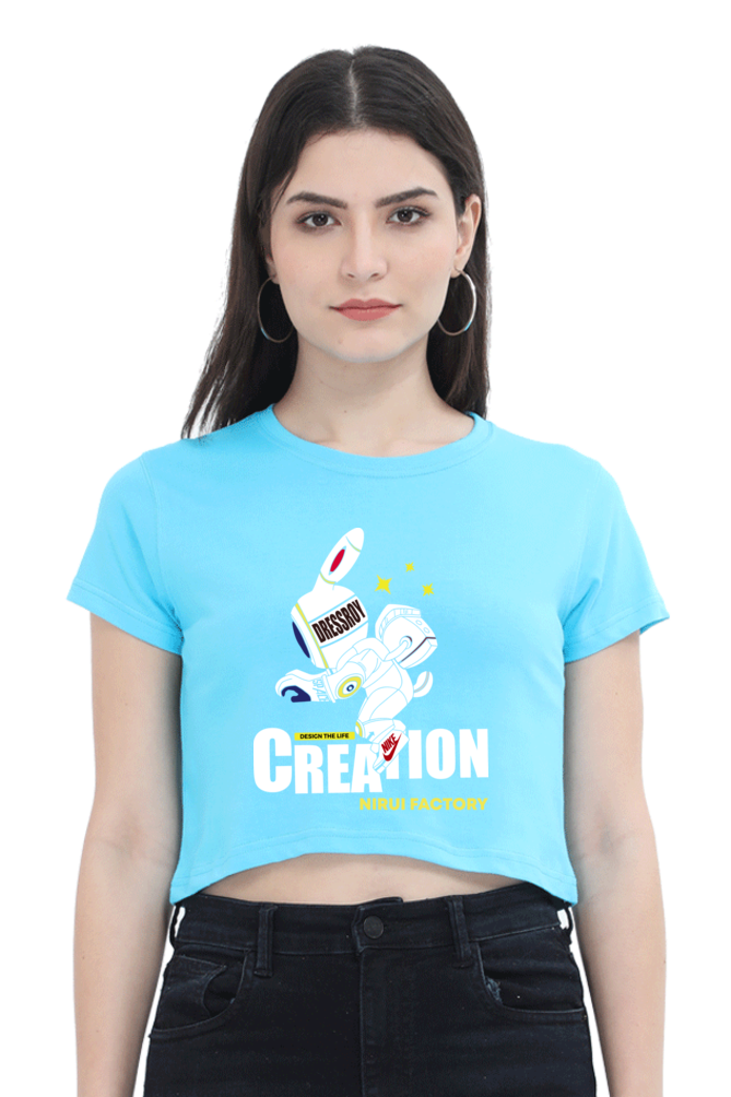 Creation - Female Crop Top SkyBlue