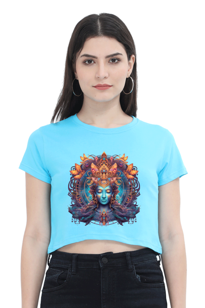 Meditation - Female Crop Top SkyBlue